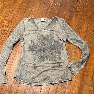 Gray Long Sleeve Top